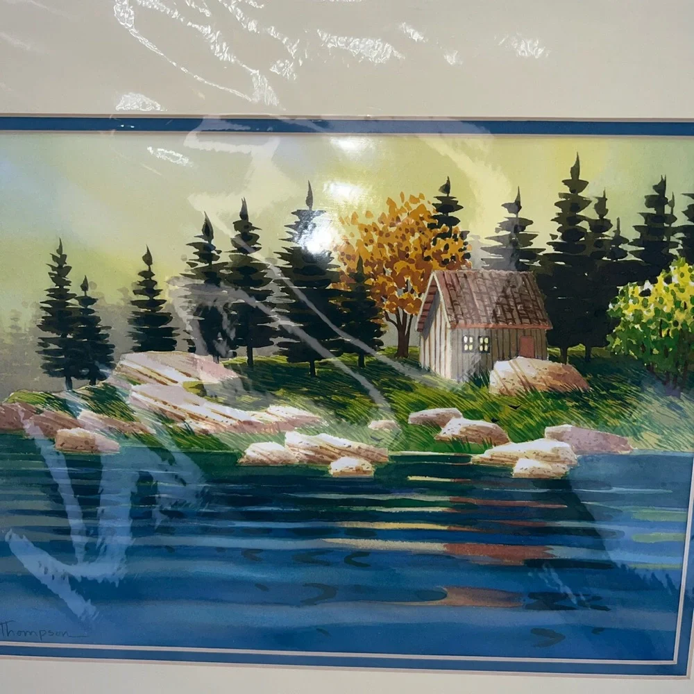 Eve Thompson Original Watercolor Painting “Lone Cabin” Artist Signed 14x18